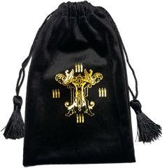 Чорний мішок з ангельською печаткою для зберігання золотої колоди ТАРО
