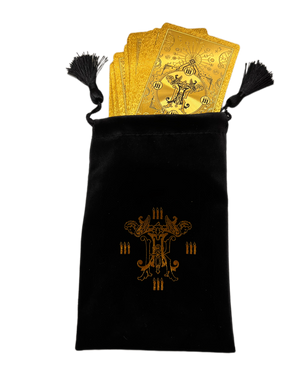 Черный мешок с ангельской печатью для хранения золотой колоды ТАРО